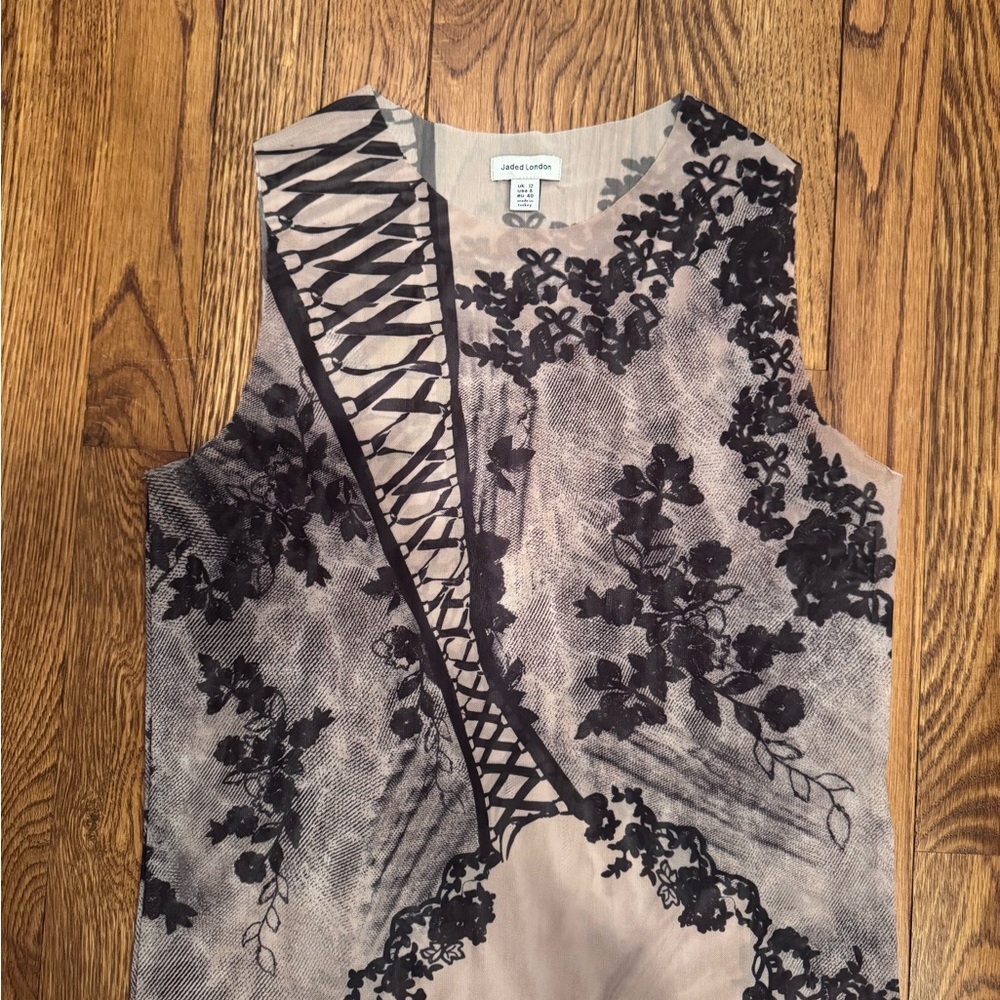 Jaded London Black Asymmetrical Cut Out Tank Top